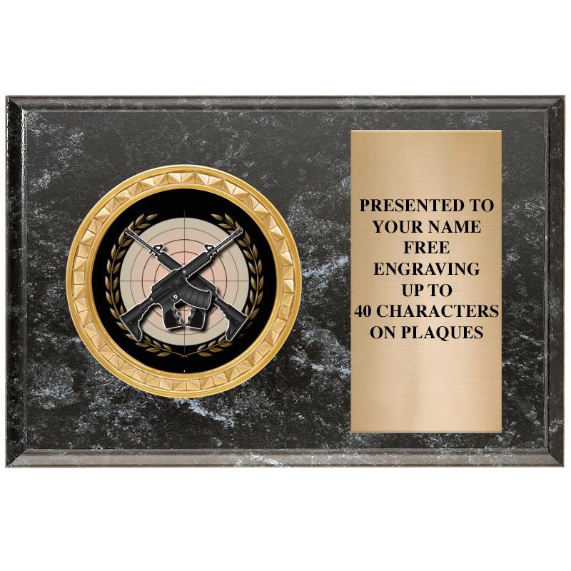 6" X 4" BLACK MBL INSERT PLQ