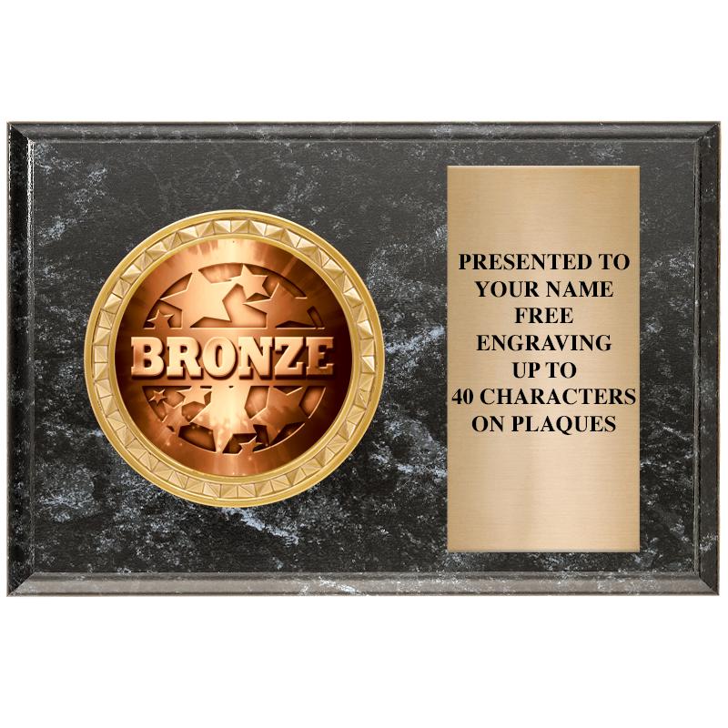 6" X 4" BLACK MBL INSERT PLQ