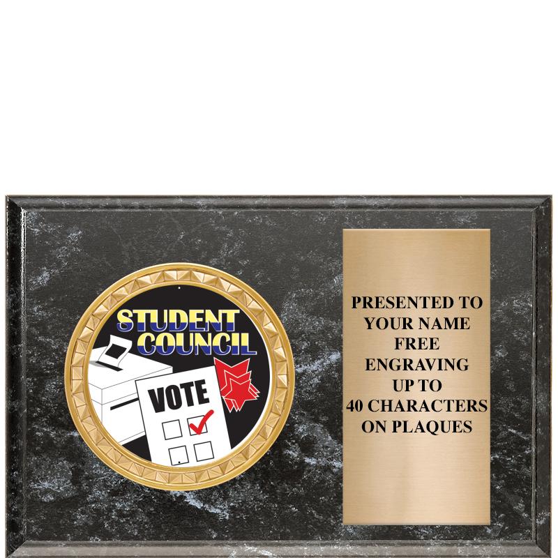 6" X 4" BLACK MBL INSERT PLQ