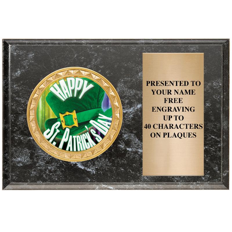 6" X 4" BLACK MBL INSERT PLQ