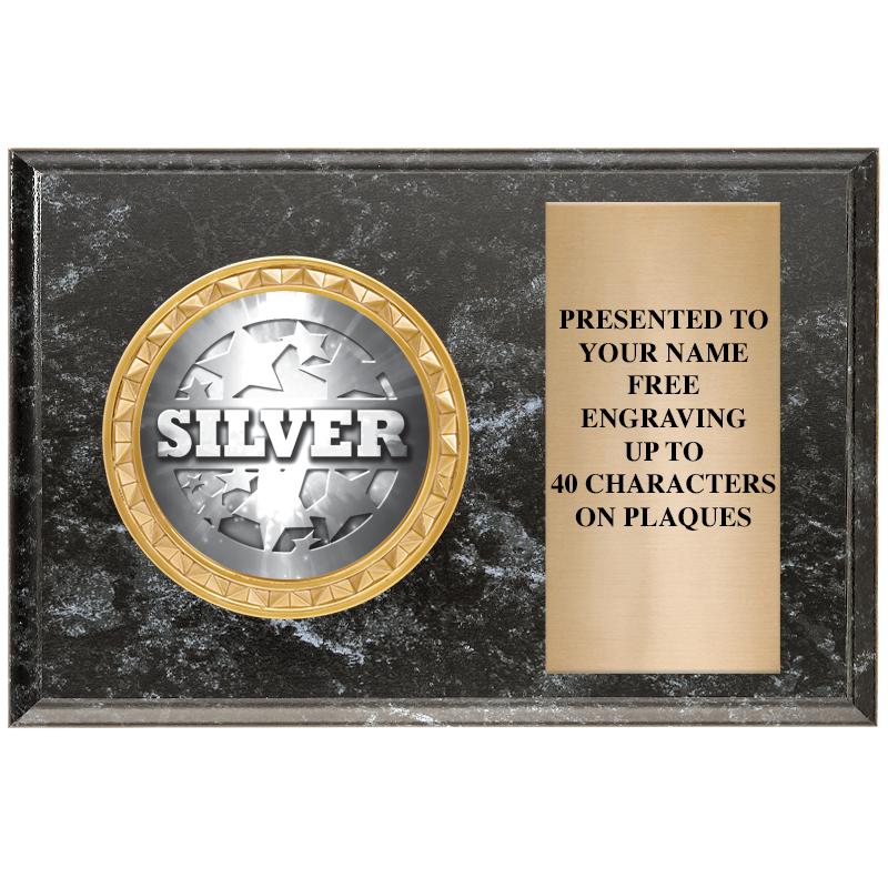 6" X 4" BLACK MBL INSERT PLQ