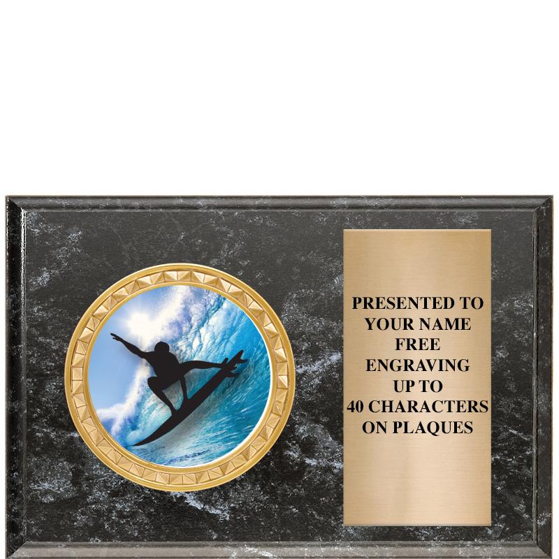 6" X 4" BLACK MBL INSERT PLQ