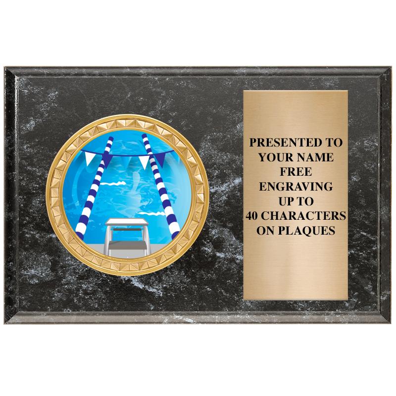 6" X 4" BLACK MBL INSERT PLQ