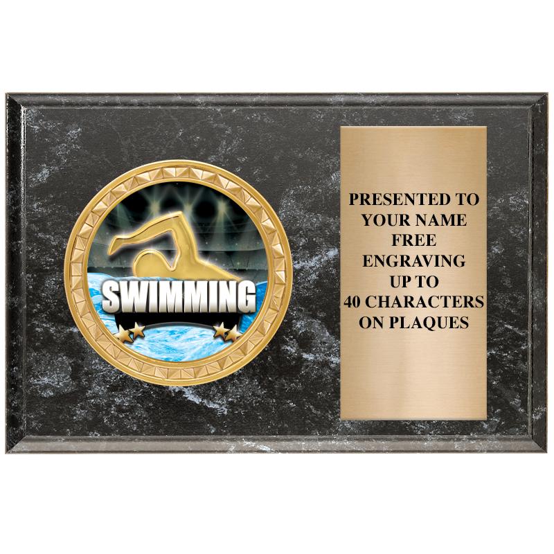 6" X 4" BLACK MBL INSERT PLQ