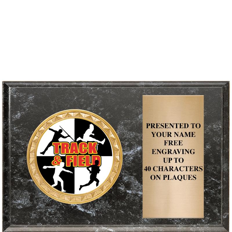 6" X 4" BLACK MBL INSERT PLQ