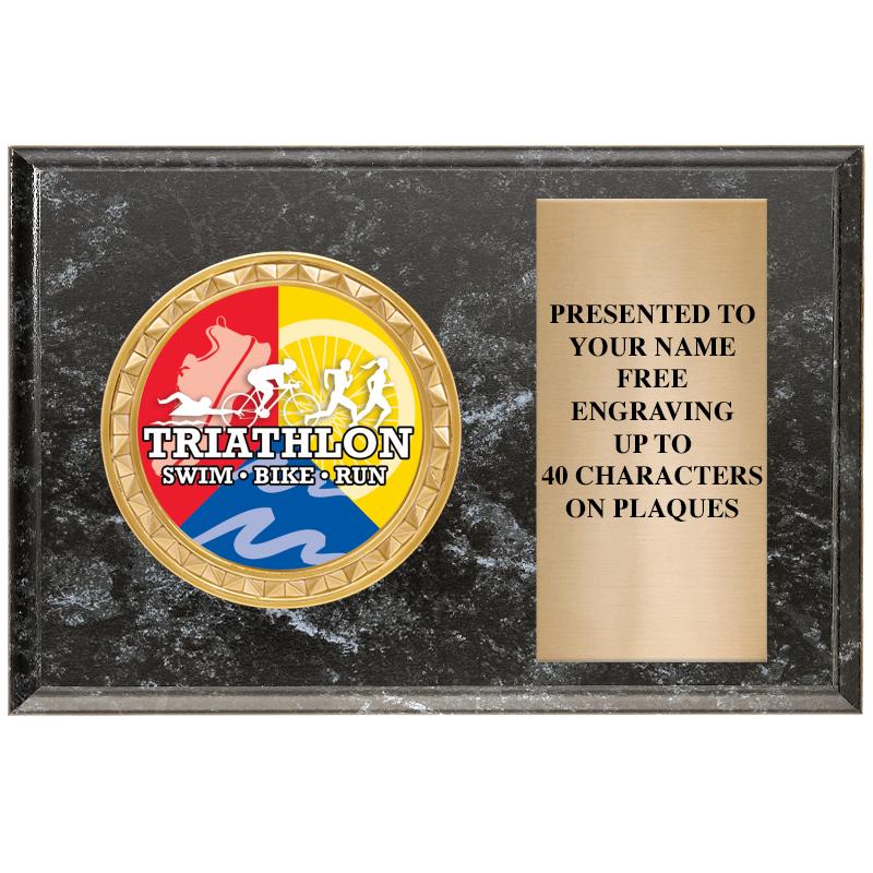 6" X 4" BLACK MBL INSERT PLQ