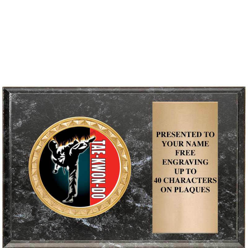 6" X 4" BLACK MBL INSERT PLQ