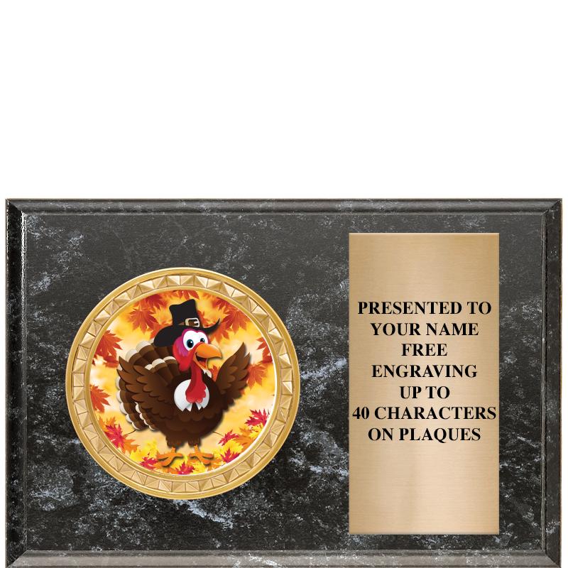 6" X 4" BLACK MBL INSERT PLQ