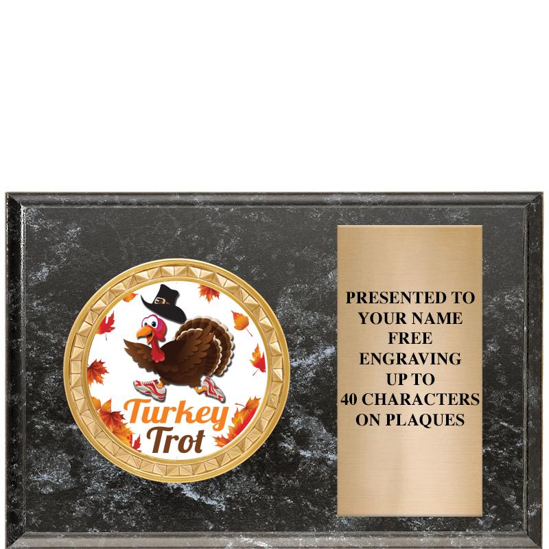 6" X 4" BLACK MBL INSERT PLQ