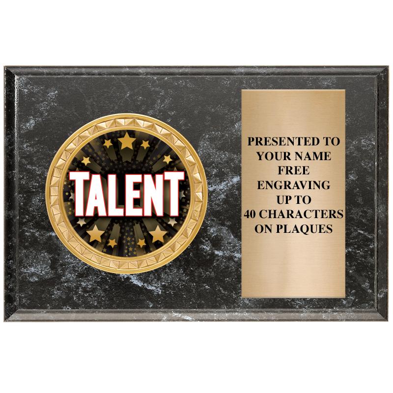 6" X 4" BLACK MBL INSERT PLQ