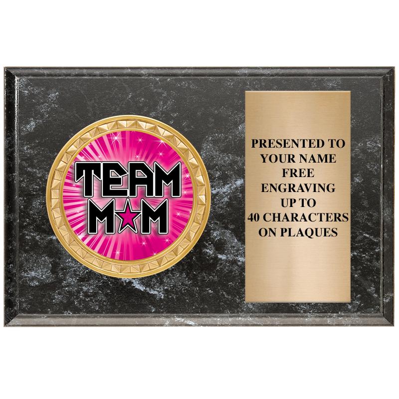 6" X 4" BLACK MBL INSERT PLQ