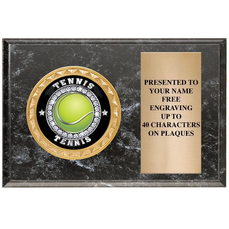 6" X 4" BLACK MBL INSERT PLQ