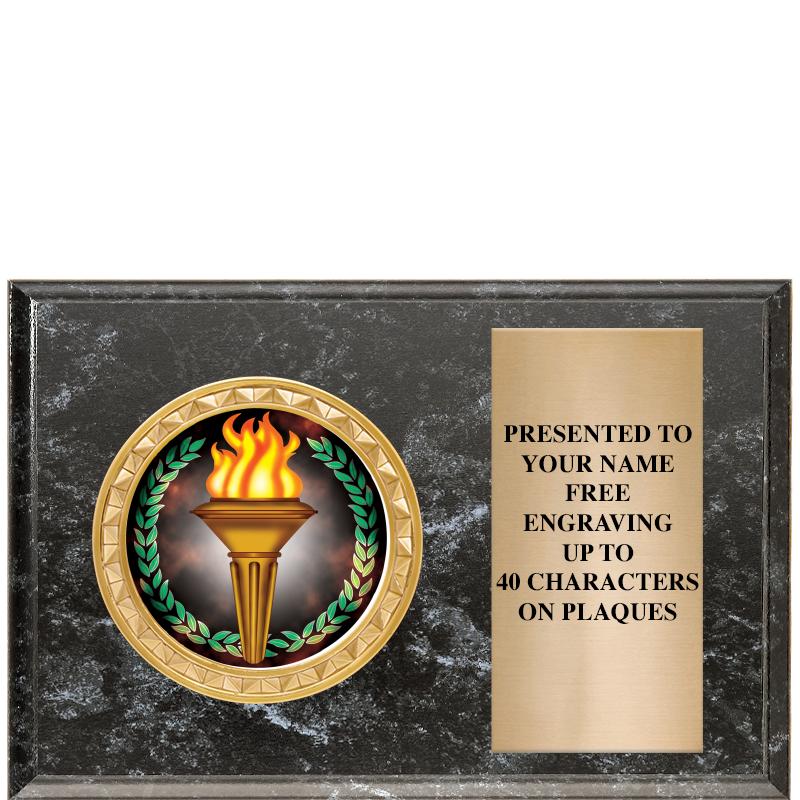 6" X 4" BLACK MBL INSERT PLQ