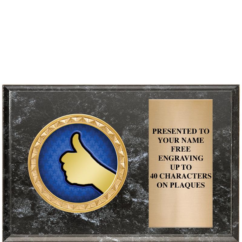 6" X 4" BLACK MBL INSERT PLQ