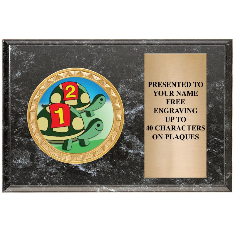 6" X 4" BLACK MBL INSERT PLQ