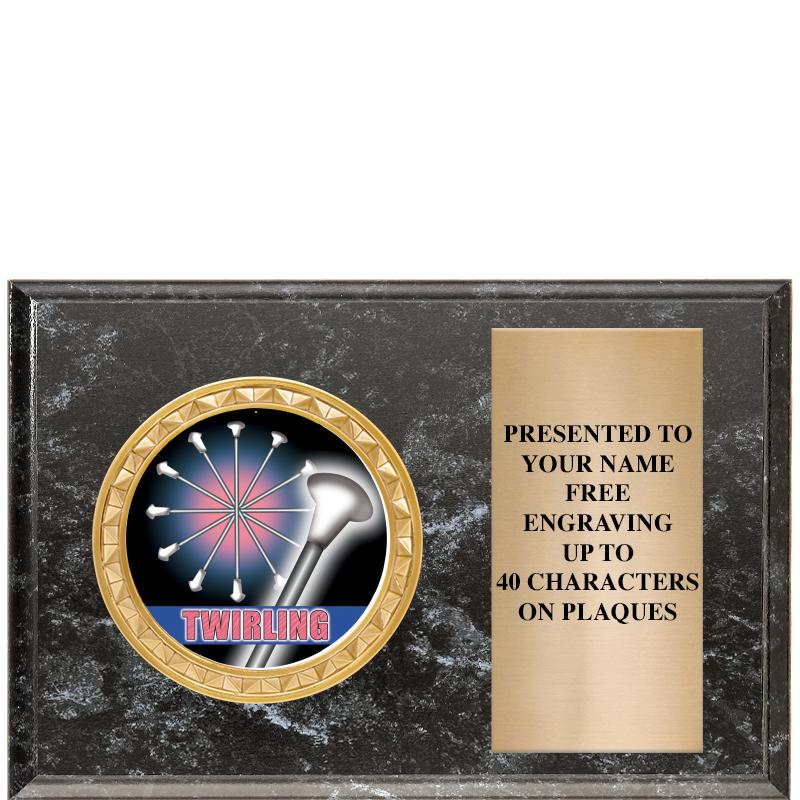 6" X 4" BLACK MBL INSERT PLQ