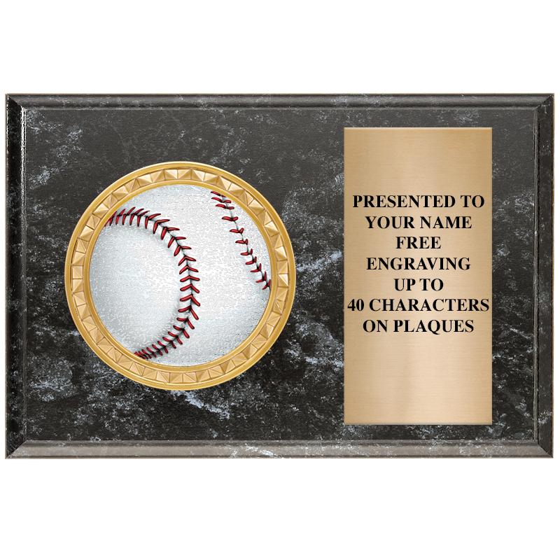 6" X 4" BLACK MBL INSERT PLQ