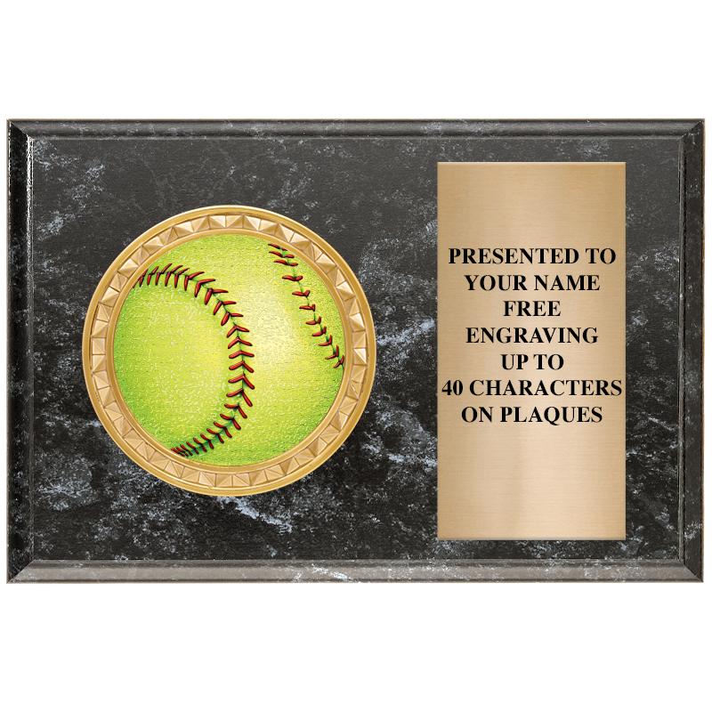 6" X 4" BLACK MBL INSERT PLQ