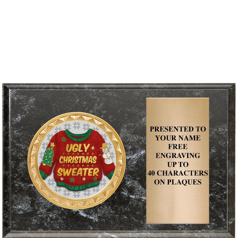 6" X 4" BLACK MBL INSERT PLQ