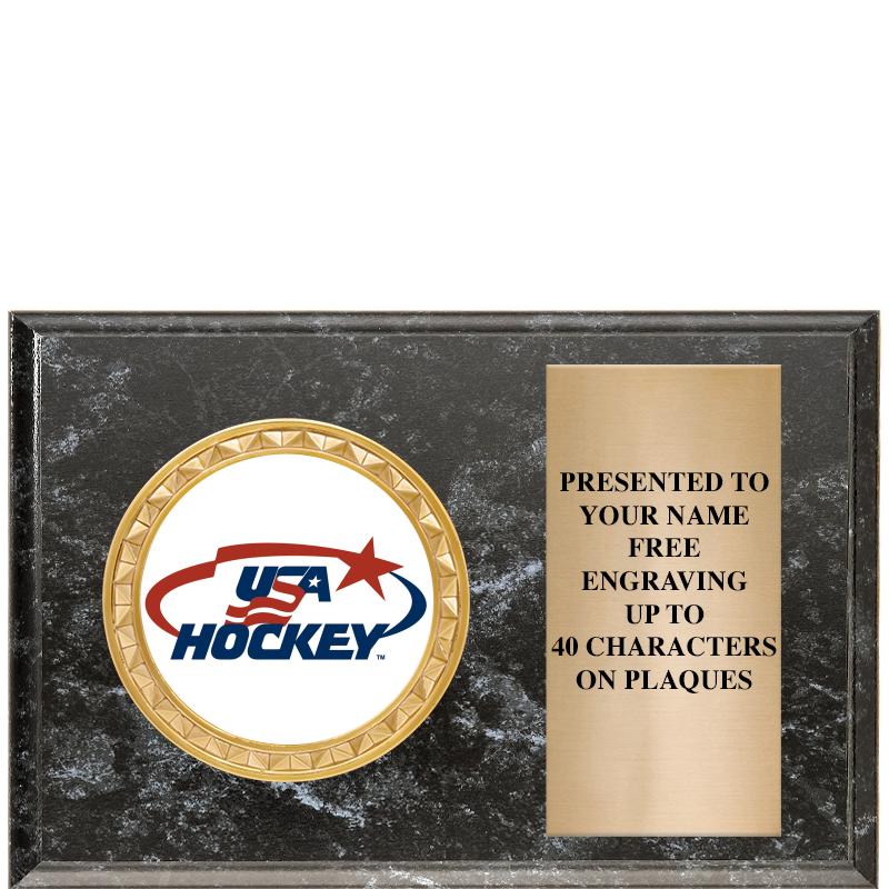 6" X 4" BLACK MBL INSERT PLQ