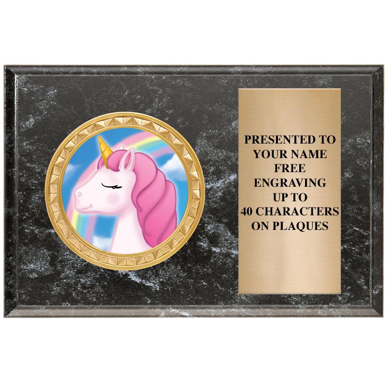 6" X 4" BLACK MBL INSERT PLQ