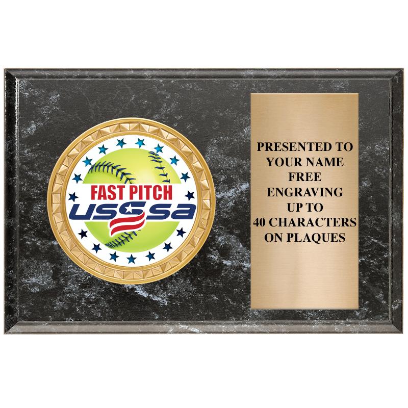 6" X 4" BLACK MBL INSERT PLQ