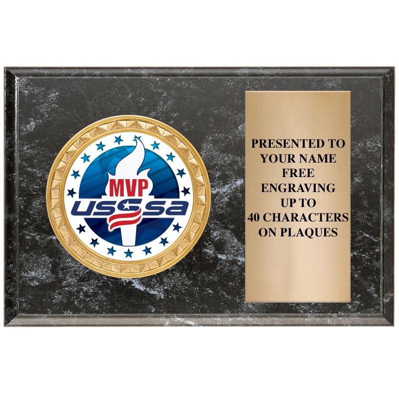 6" X 4" BLACK MBL INSERT PLQ