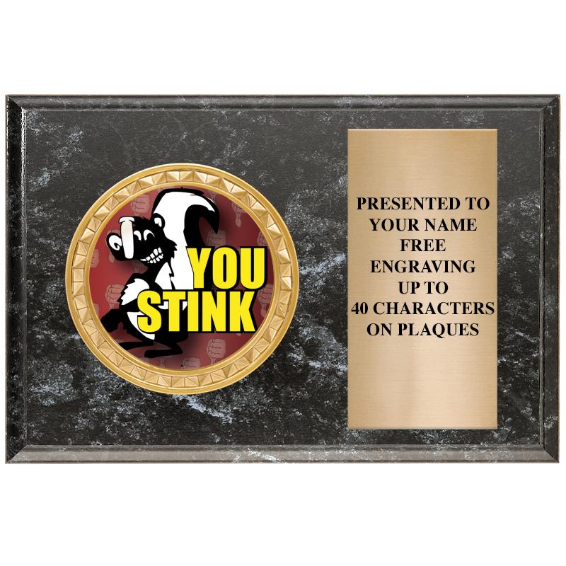 6" X 4" BLACK MBL INSERT PLQ