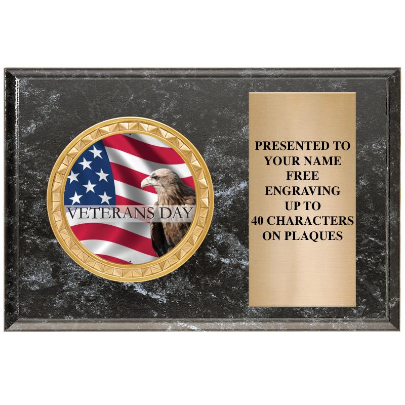 6" X 4" BLACK MBL INSERT PLQ