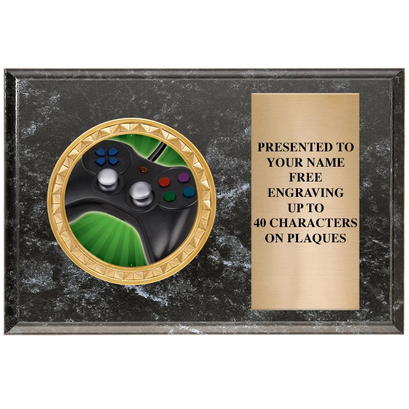 6" X 4" BLACK MBL INSERT PLQ