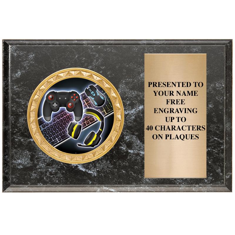 6" X 4" BLACK MBL INSERT PLQ