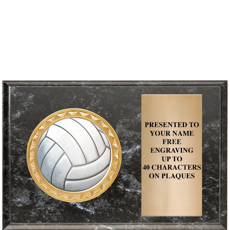 6" X 4" BLACK MBL INSERT PLQ