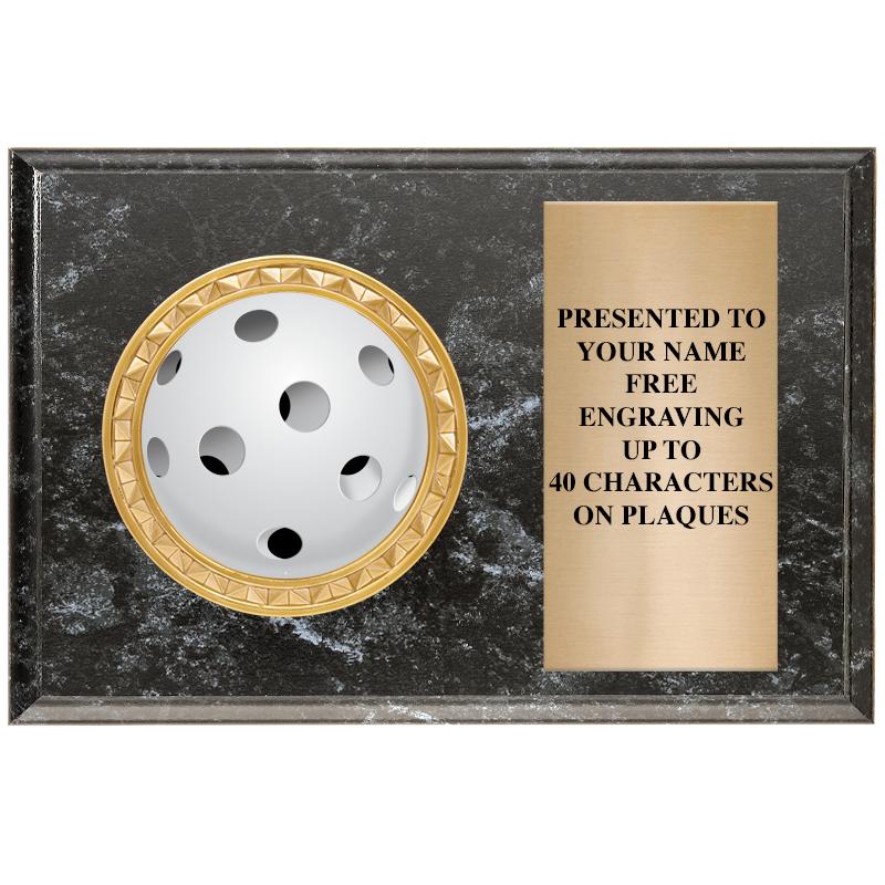 6" X 4" BLACK MBL INSERT PLQ