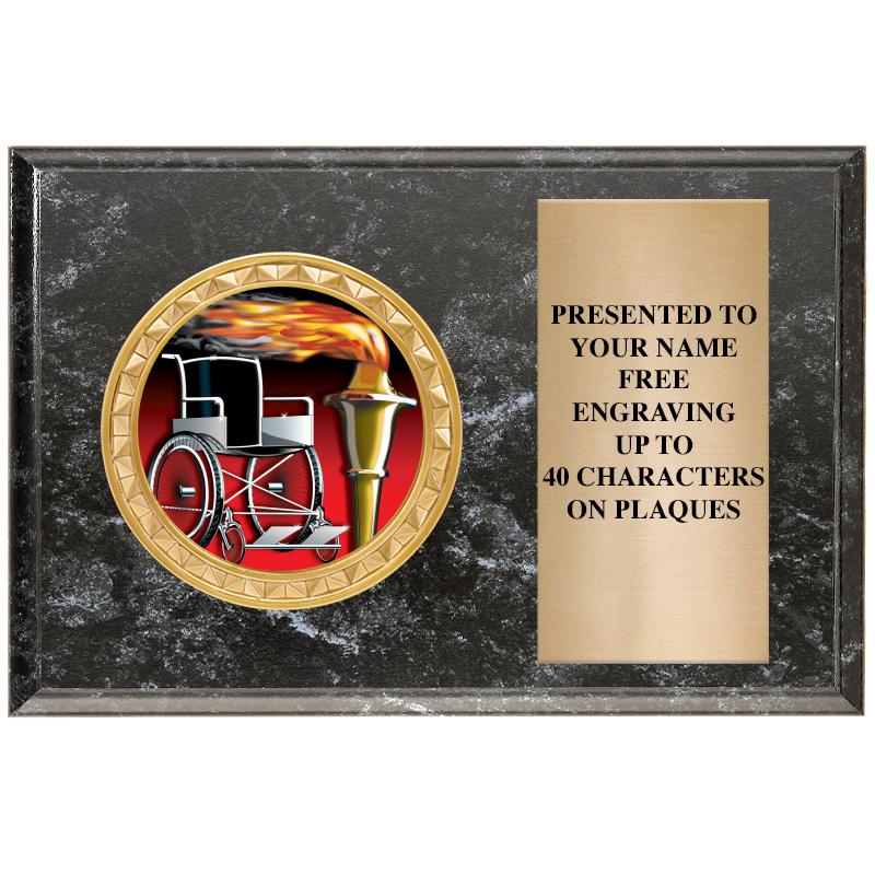 6" X 4" BLACK MBL INSERT PLQ