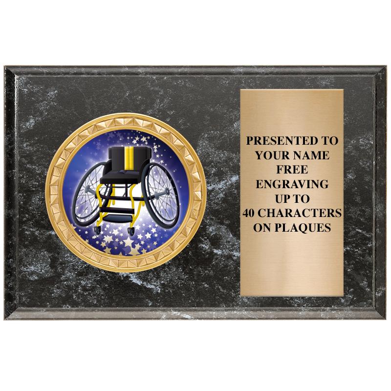 6" X 4" BLACK MBL INSERT PLQ