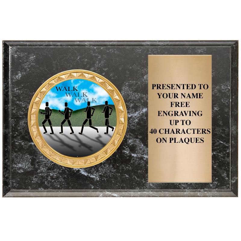 6" X 4" BLACK MBL INSERT PLQ