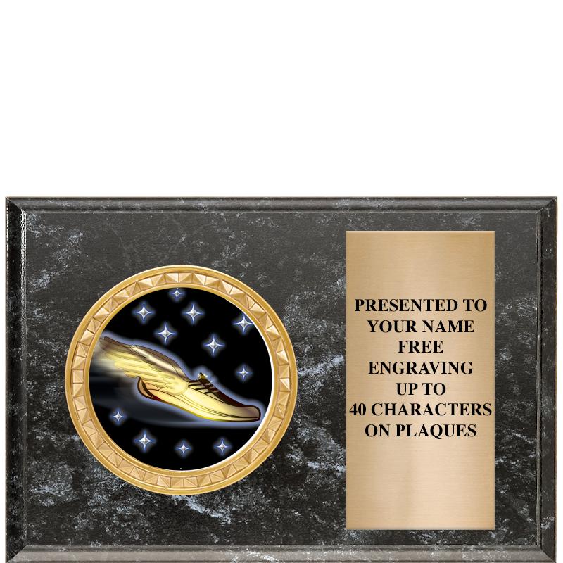 6" X 4" BLACK MBL INSERT PLQ