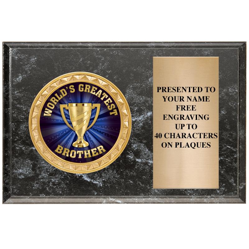 6" X 4" BLACK MBL INSERT PLQ