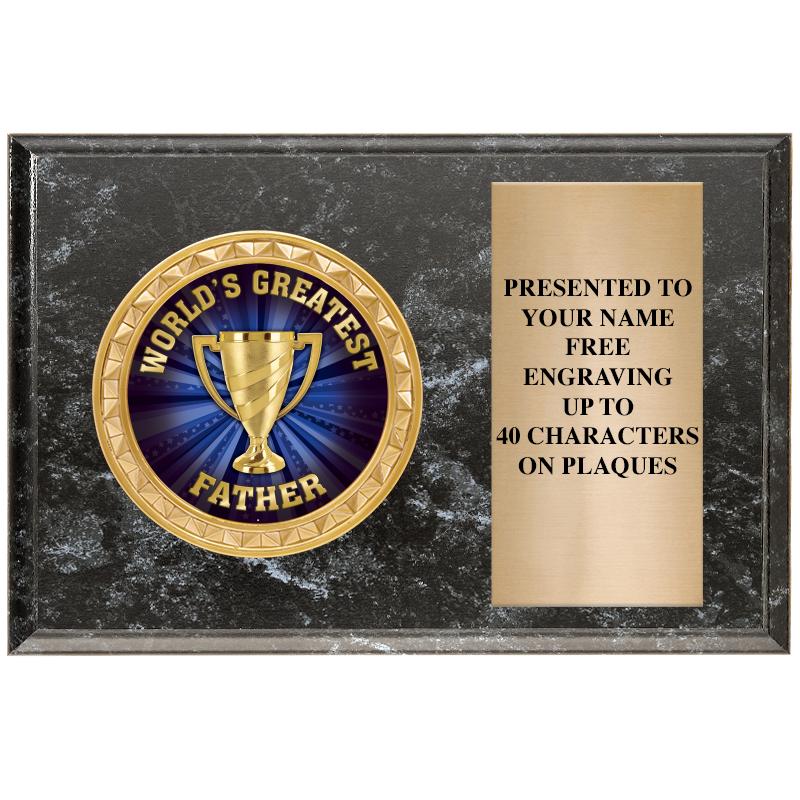 6" X 4" BLACK MBL INSERT PLQ