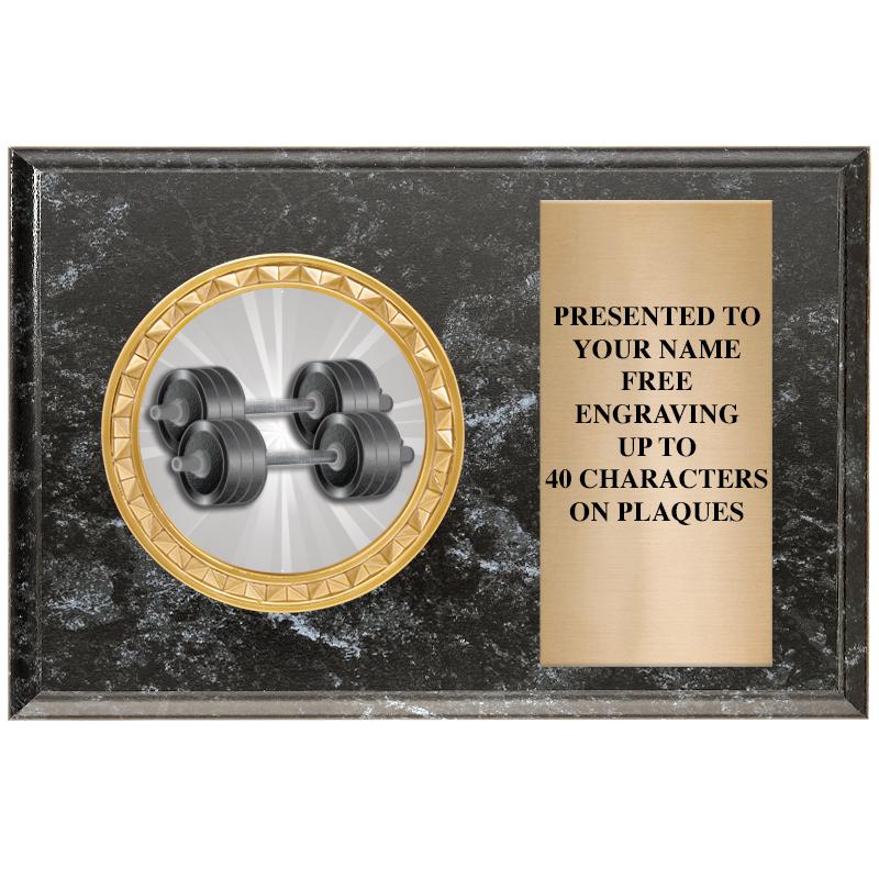 6" X 4" BLACK MBL INSERT PLQ