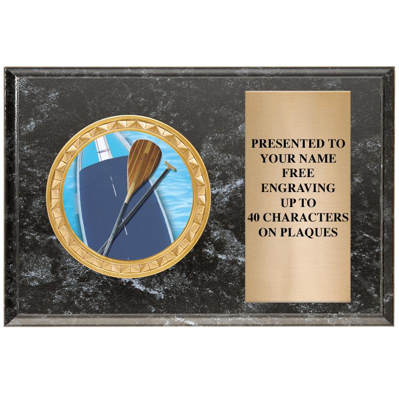 6" X 4" BLACK MBL INSERT PLQ