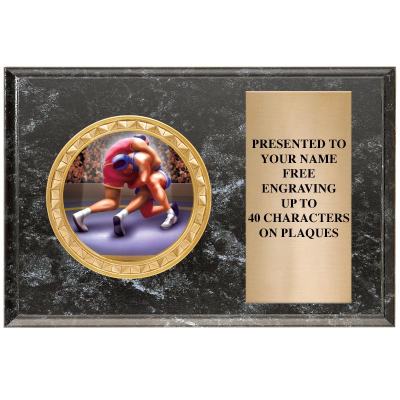 6" X 4" BLACK MBL INSERT PLQ