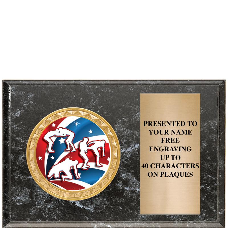 6" X 4" BLACK MBL INSERT PLQ