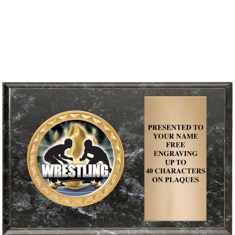 6" X 4" BLACK MBL INSERT PLQ