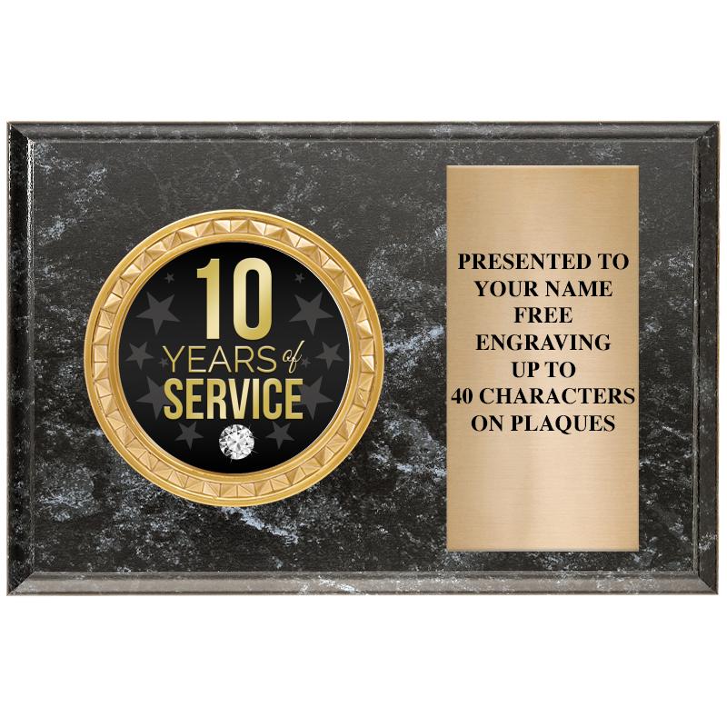 6" X 4" BLACK MBL INSERT PLQ