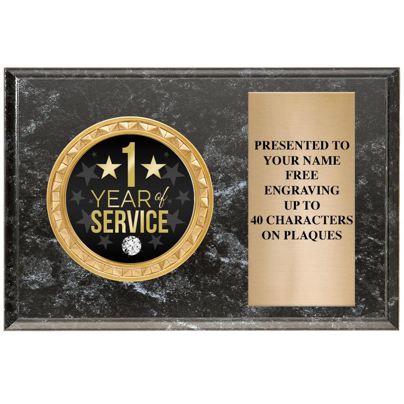 6" X 4" BLACK MBL INSERT PLQ