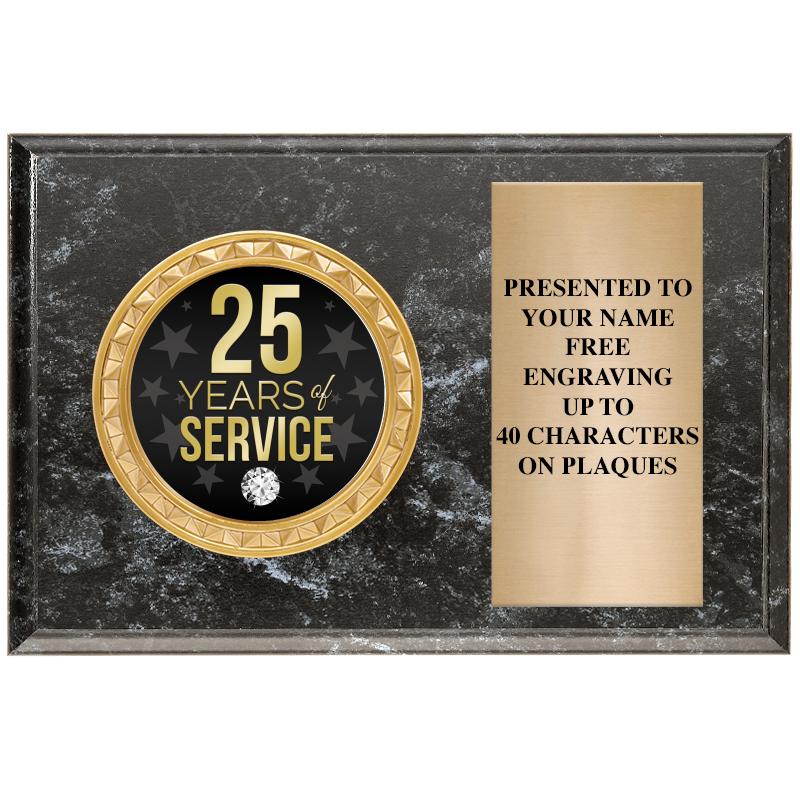 6" X 4" BLACK MBL INSERT PLQ