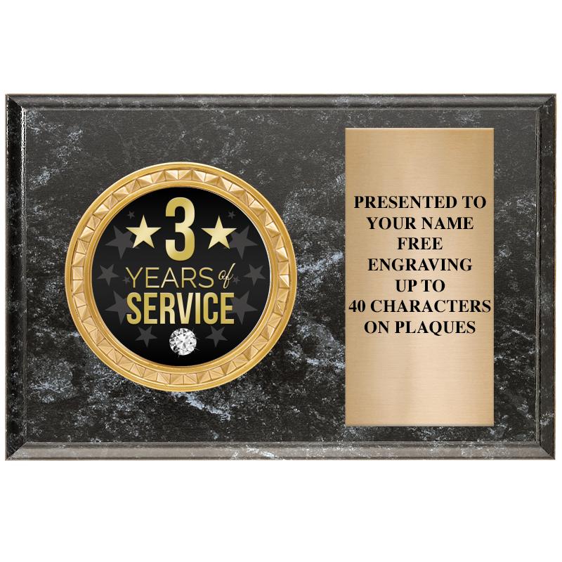 6" X 4" BLACK MBL INSERT PLQ