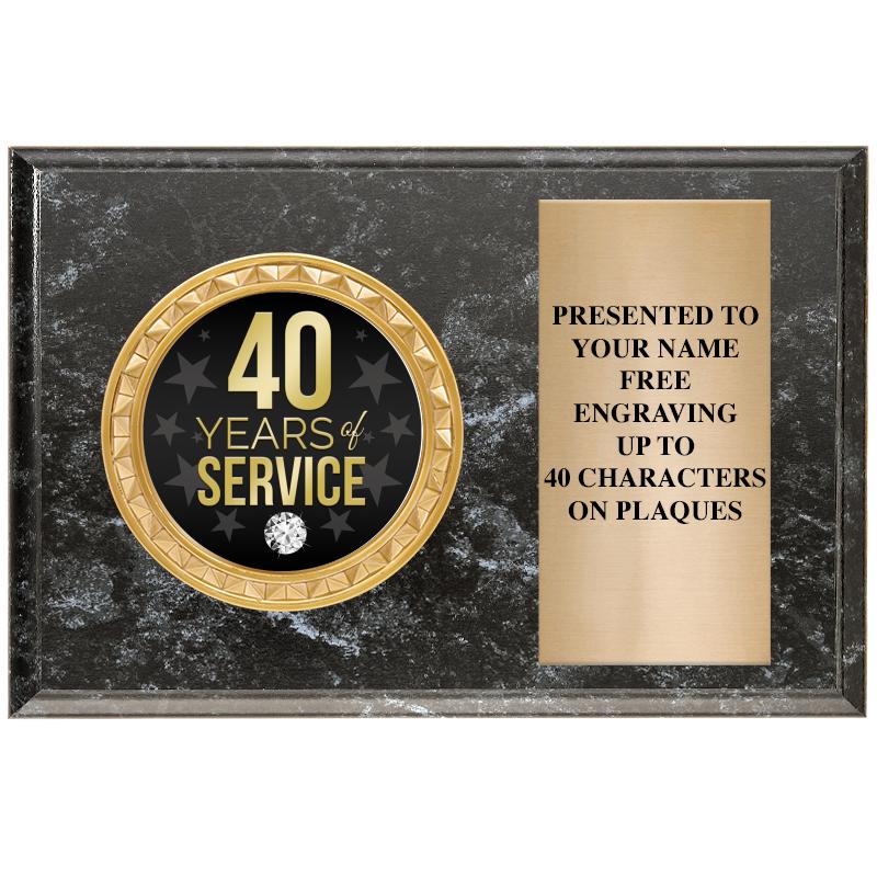 6" X 4" BLACK MBL INSERT PLQ