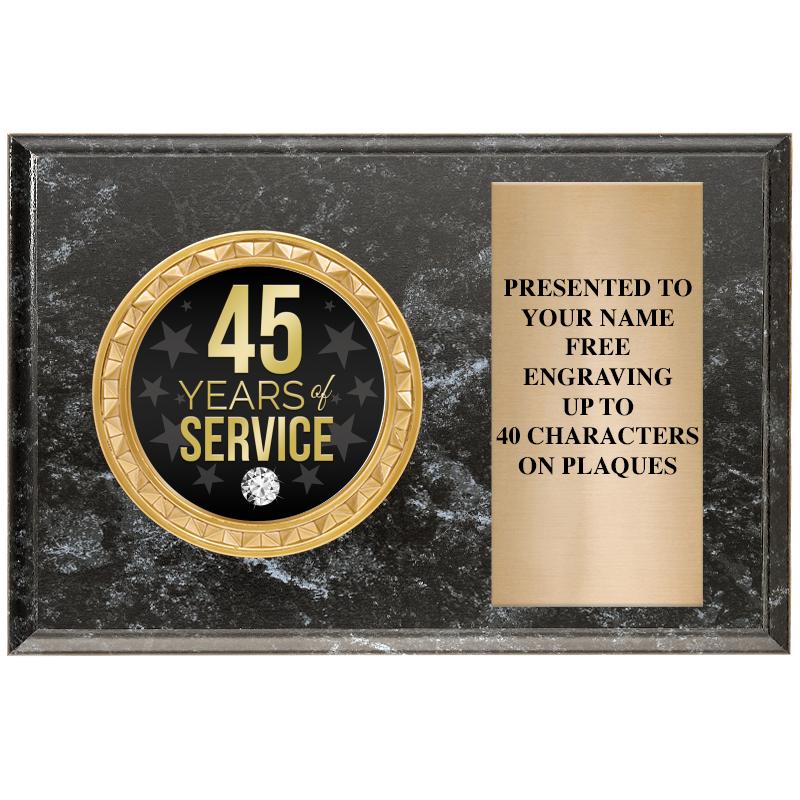 6" X 4" BLACK MBL INSERT PLQ